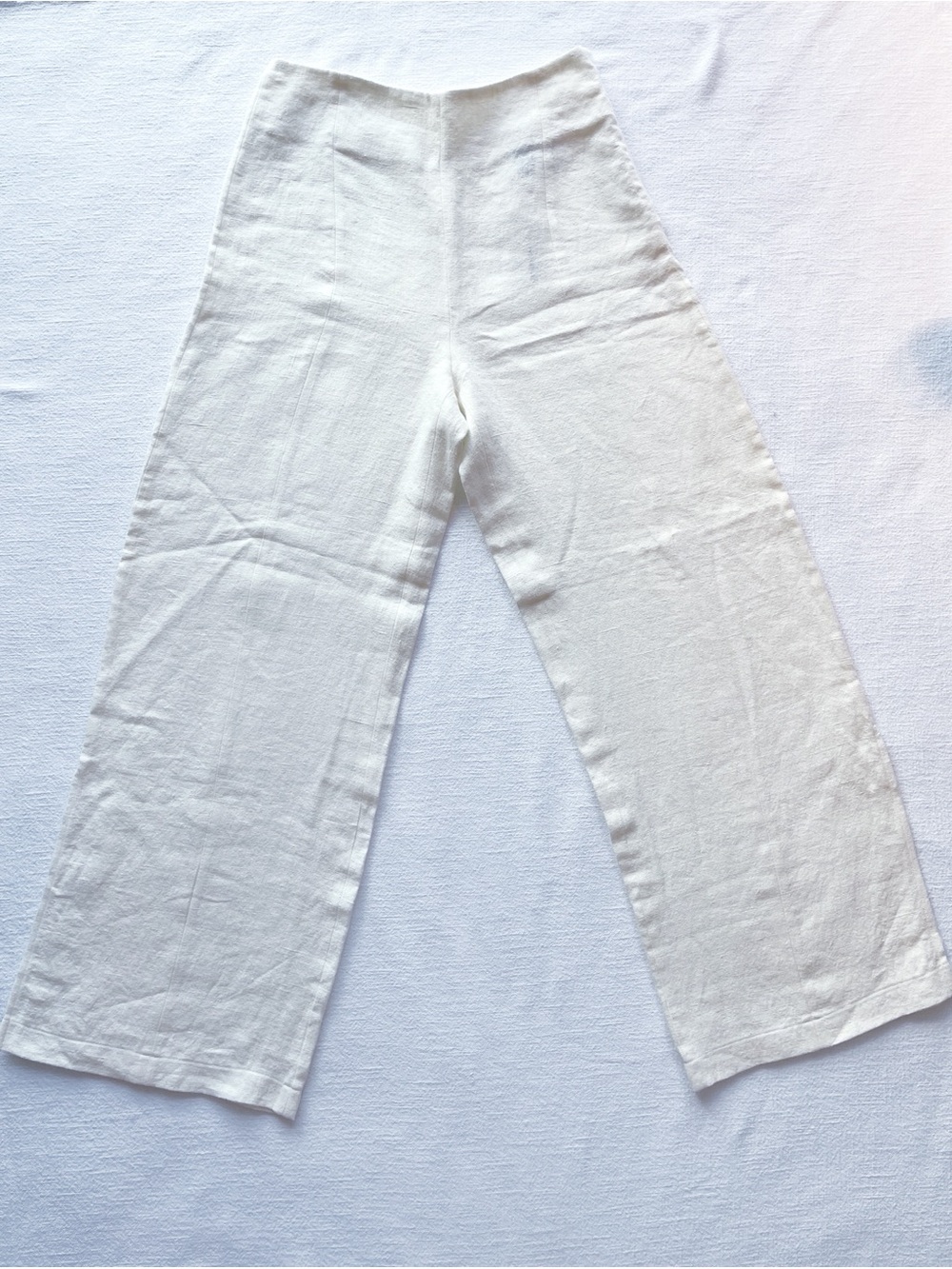 Luxe Provence Linen Pants, White, S-M Fit, NWT